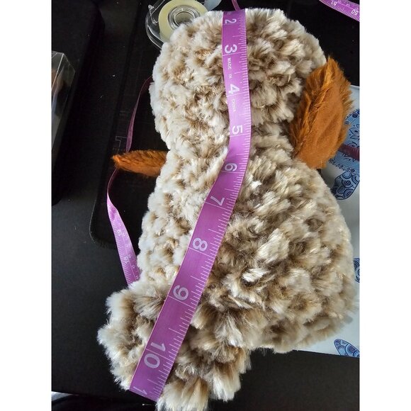 TY Beanie Boos - PERCY the Barn Owl Brown Glitter Eyes Stuffed Animal Toy‎ Plush - Picture 11 of 11